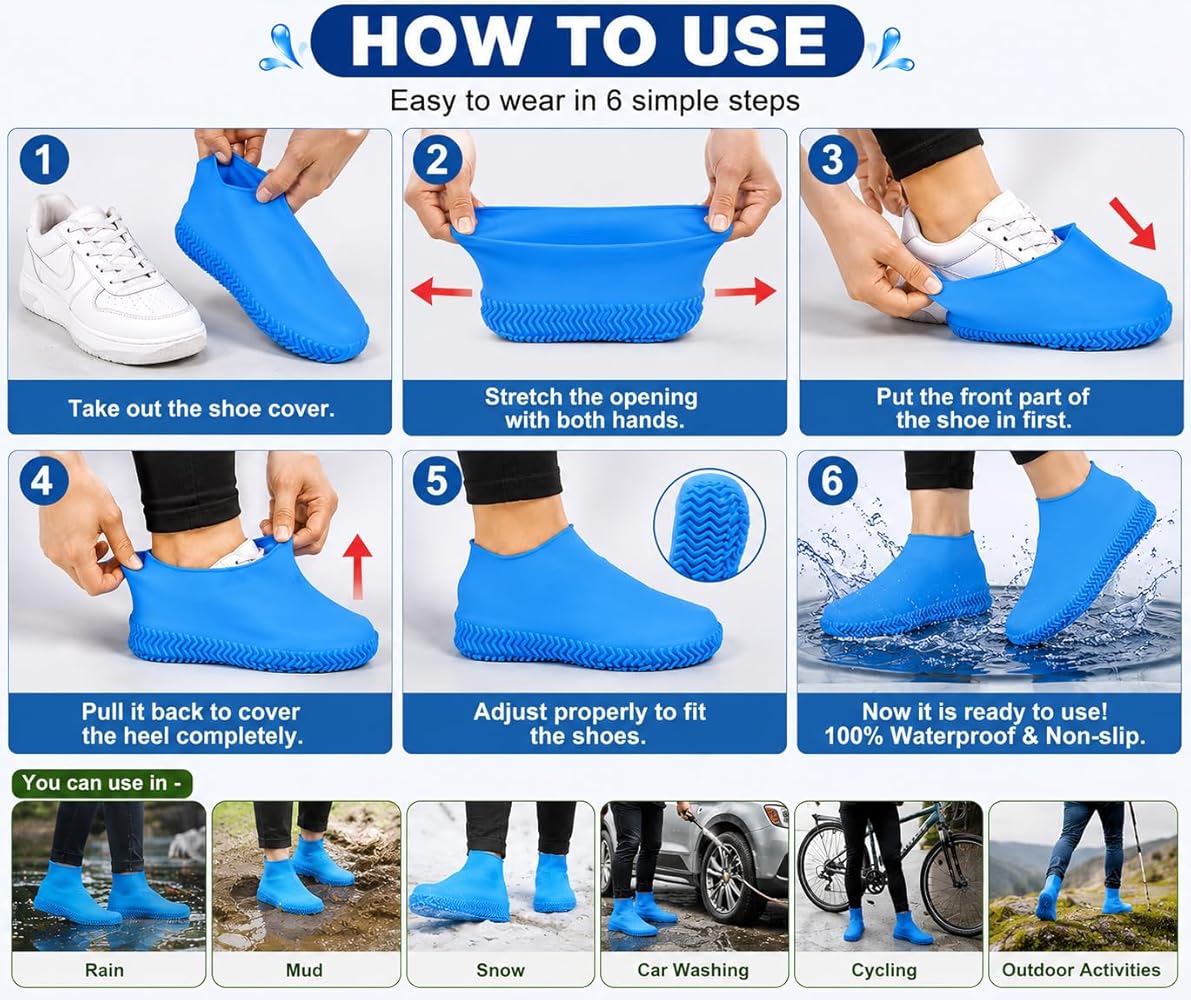 Silicone Waterproof Shoe Cover (Assorted Colours)
