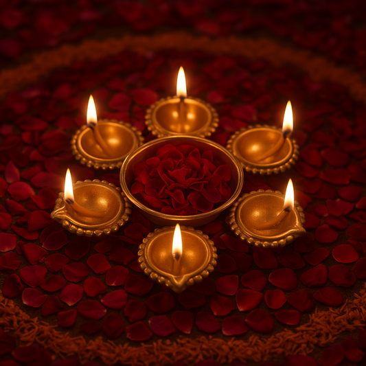 Golden Radiance Urli Diya Holder