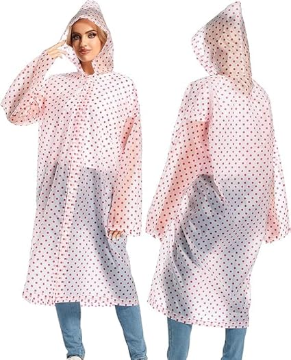 Stylish Waterproof Polka Print Raincoat for Women