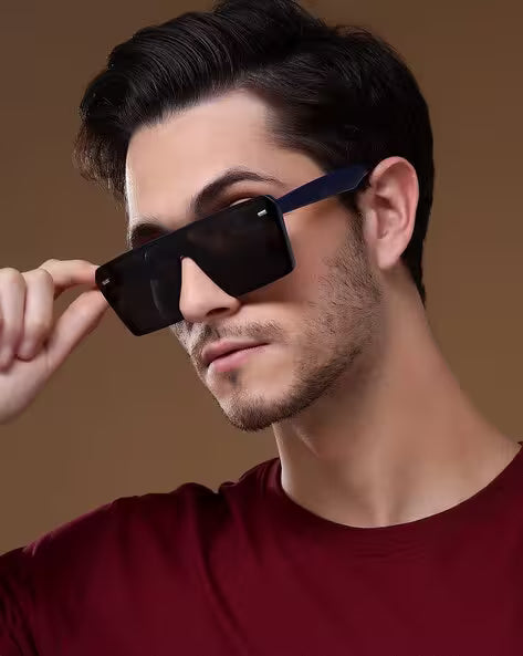 SassyEdge Retro Black Rectangle Sunglasses for Men & Women
