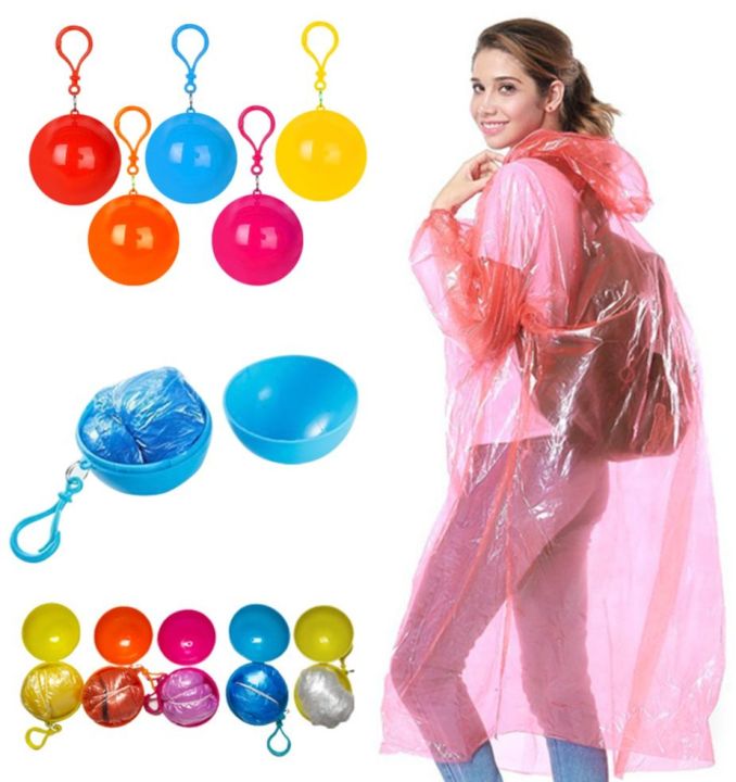 Portable Ball Raincoat with Keychain Case