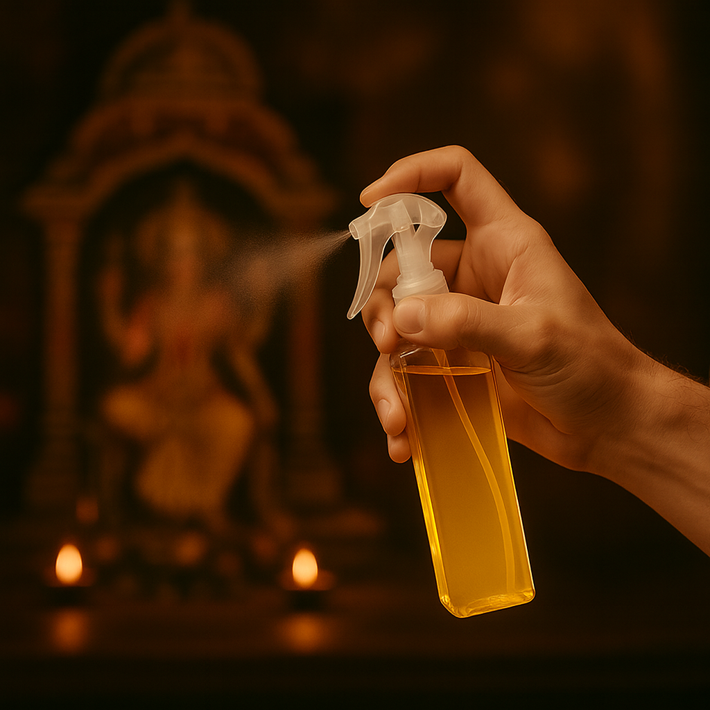 Shyam Darbar Puja Air Freshener – Alcohol-Free, Long-Lasting Sacred Mist - Krishna ji - Ganesh ji - Navratri
