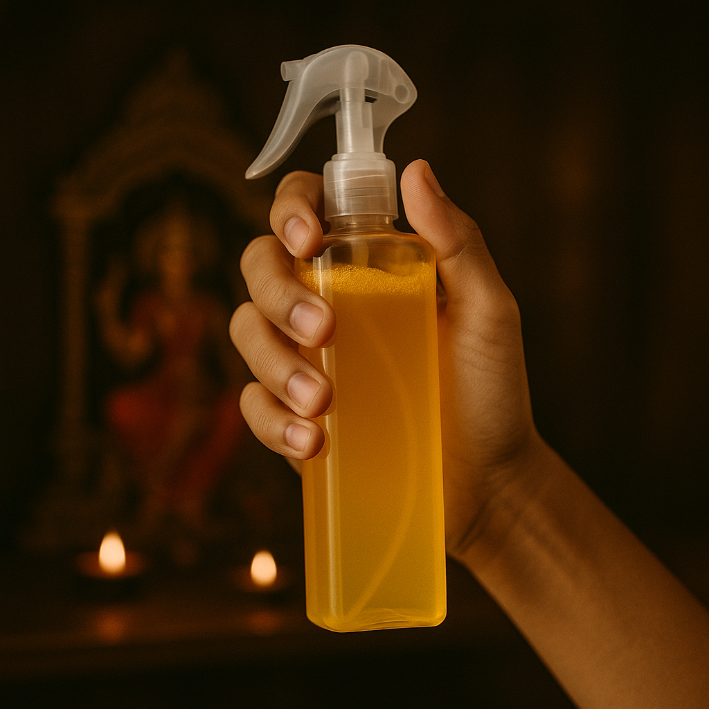 Shyam Darbar Puja Air Freshener – Alcohol-Free, Long-Lasting Sacred Mist - Krishna ji - Ganesh ji - Navratri