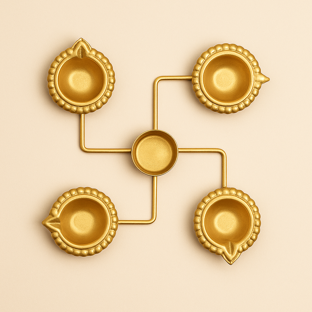 Swastik Glow Urli Diya Holder