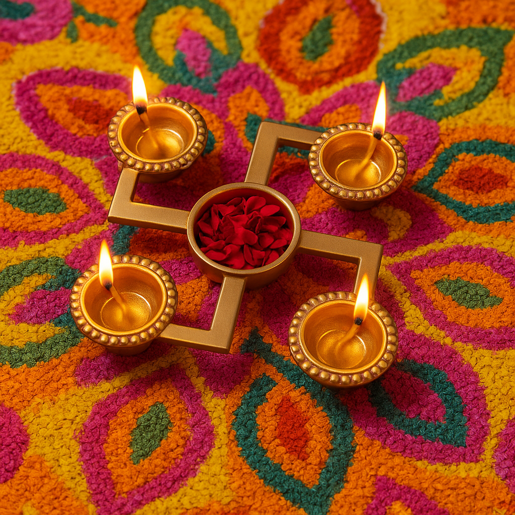 Swastik Glow Urli Diya Holder
