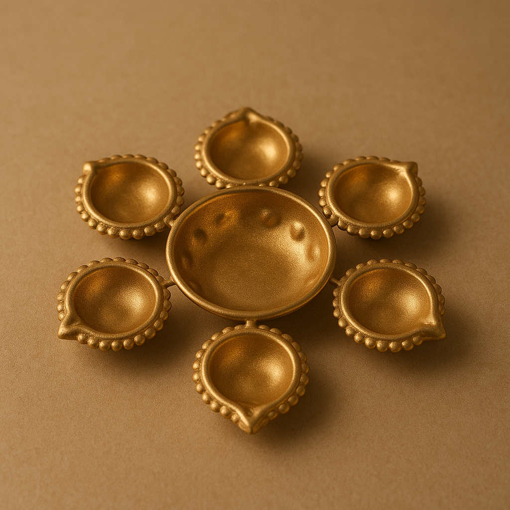 Golden Radiance Urli Diya Holder