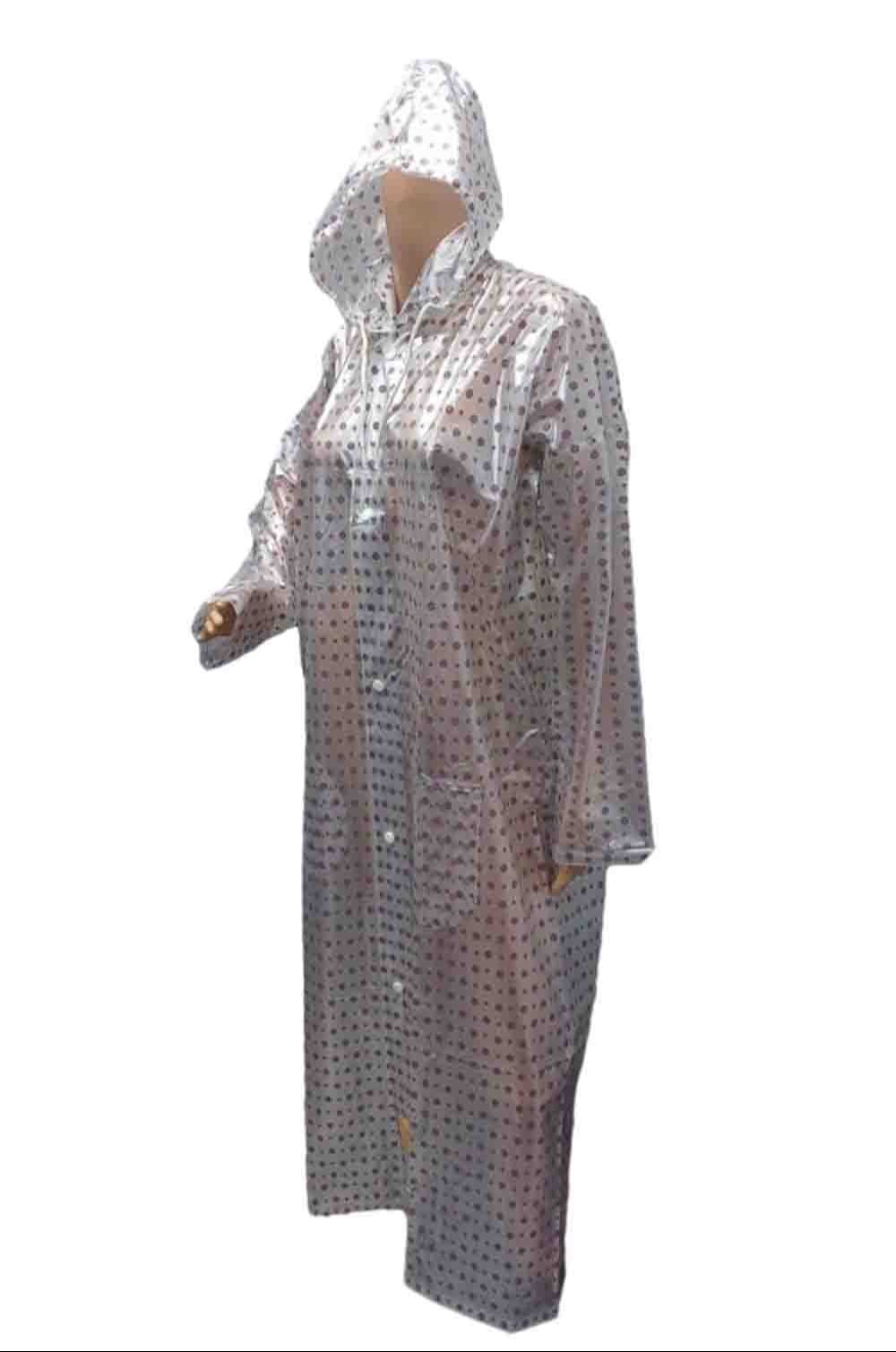 Stylish Waterproof Polka Print Raincoat for Women