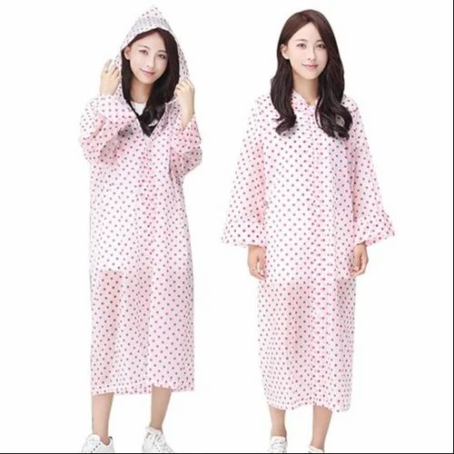 Stylish Waterproof Polka Print Raincoat for Women