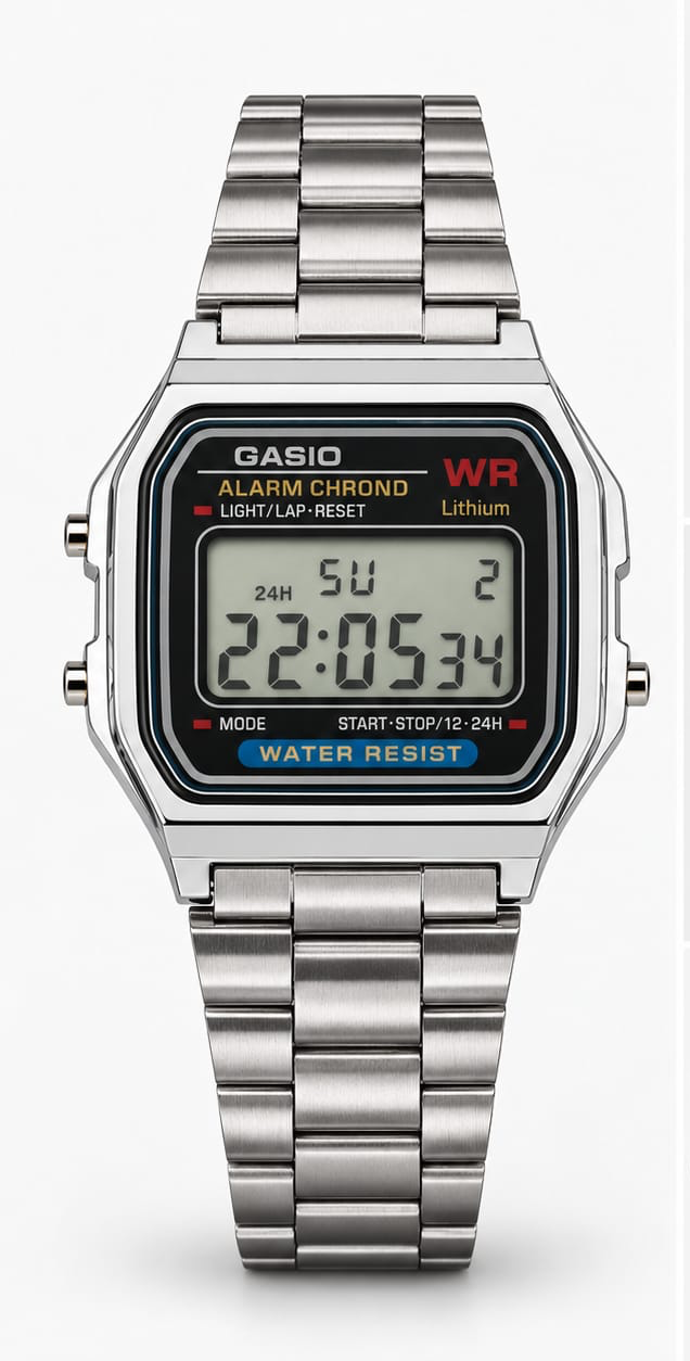 Retro Sport Digital Watch – Steel Classic (Design may vary)