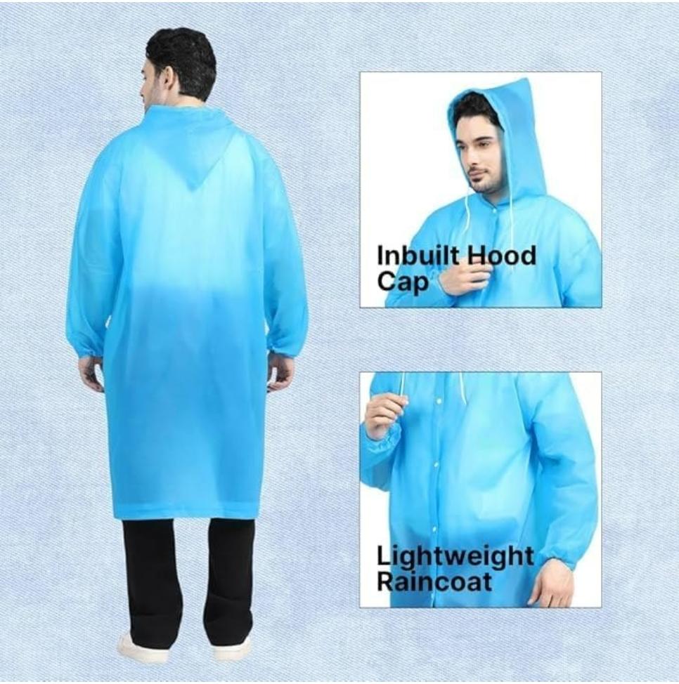 RainPouch – Waterproof Hooded Rain Poncho with Storage Pouch | Free Size | Assorted Multicolour