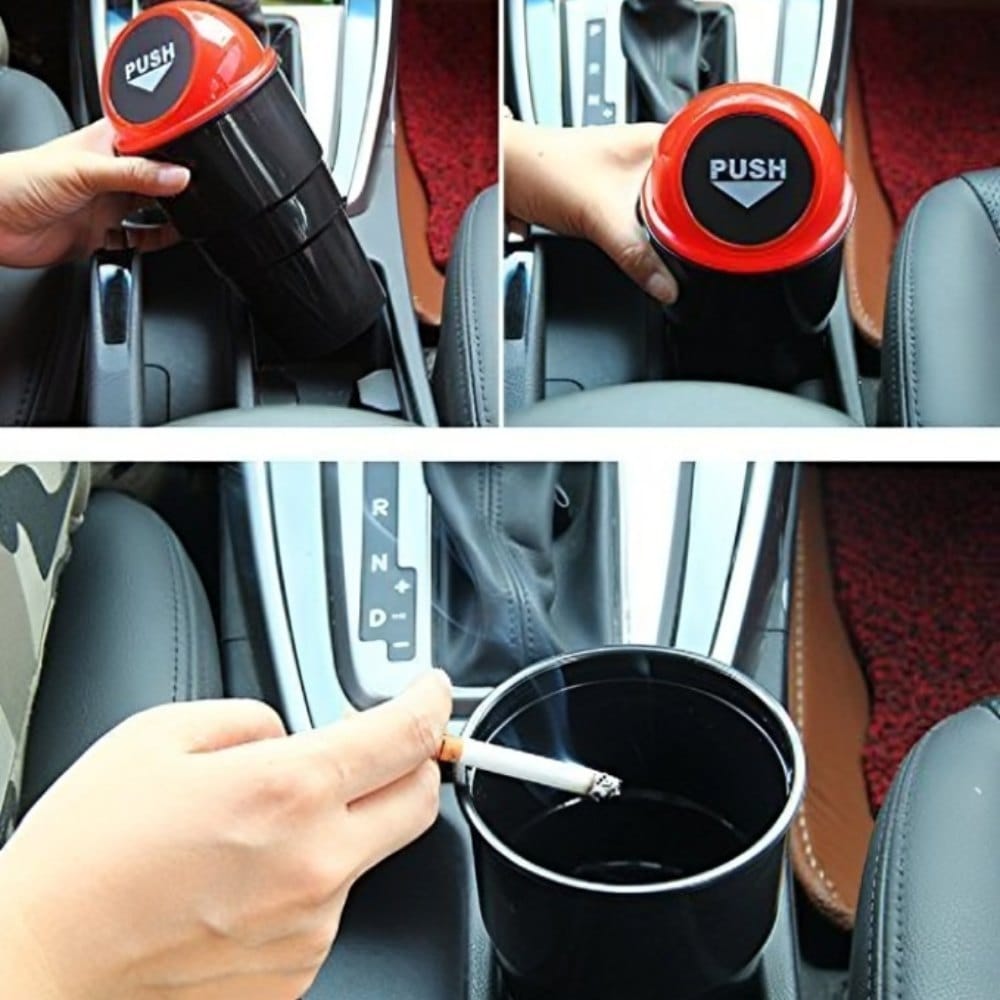 Mini Car Dustbin with Push Lid-Assorted Colors