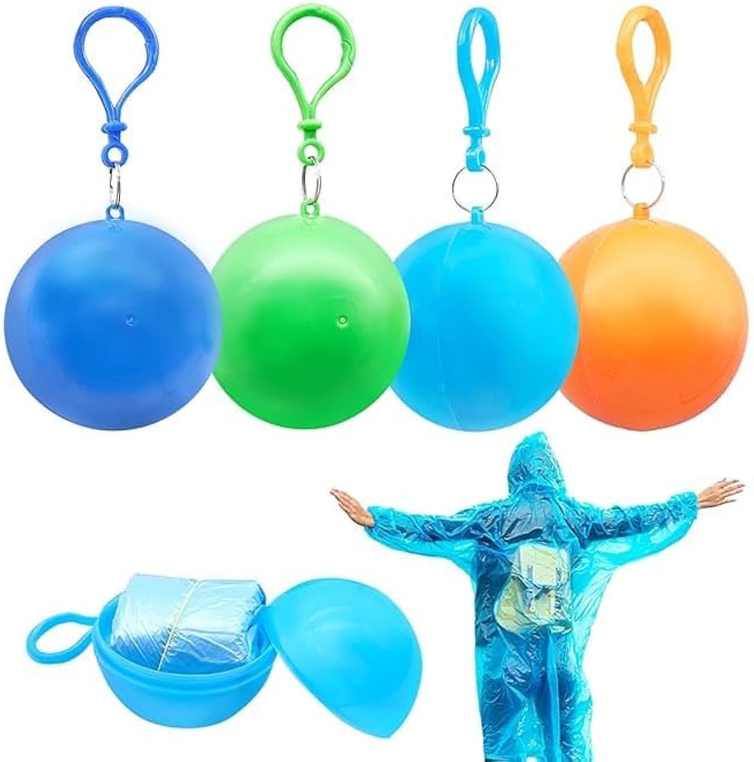Portable Ball Raincoat with Keychain Case