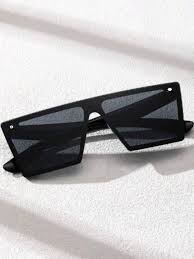 SassyEdge Retro Black Rectangle Sunglasses for Men & Women