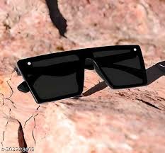 SassyEdge Retro Black Rectangle Sunglasses for Men & Women