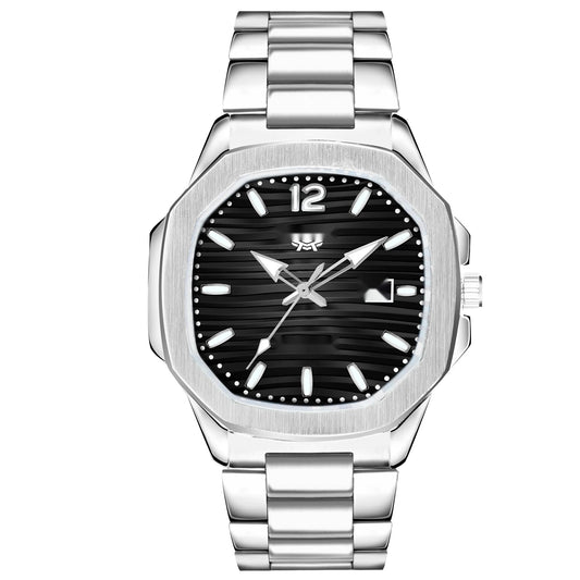 Stainless Steel Luxury Analog Watch – Black Dial